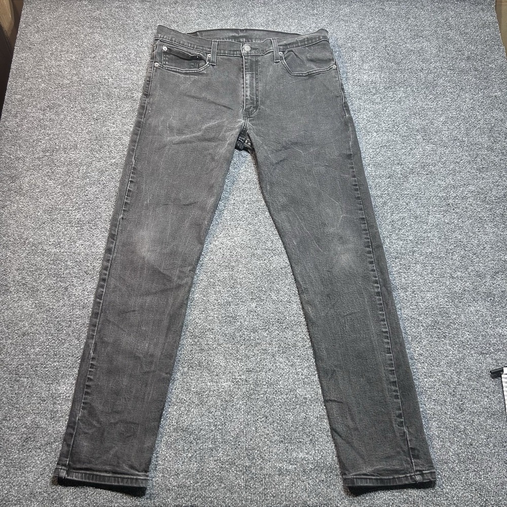 Levi's 502 Men's Regular Tapered Fit Dark Wash Black Jeans (Size: 36 x 34)